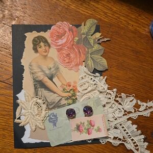 Elegant Purple Gemstone Earrings With Scrap Art Details